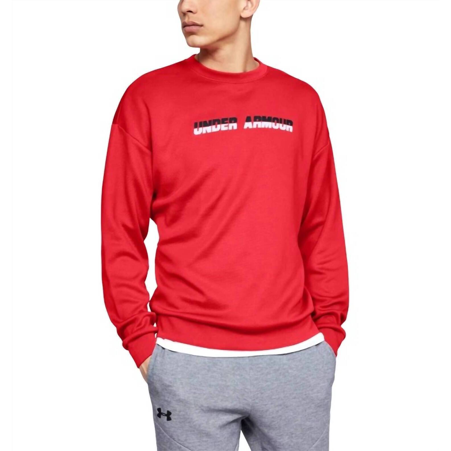New Under Armour Always On Double Knit Crew Sweatshirt In Red